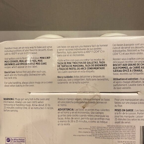 Wilton 4 Piece White Ceramic Mug Baking Set 2105-0172 Brand New Discontinued - Picture 3 of 3